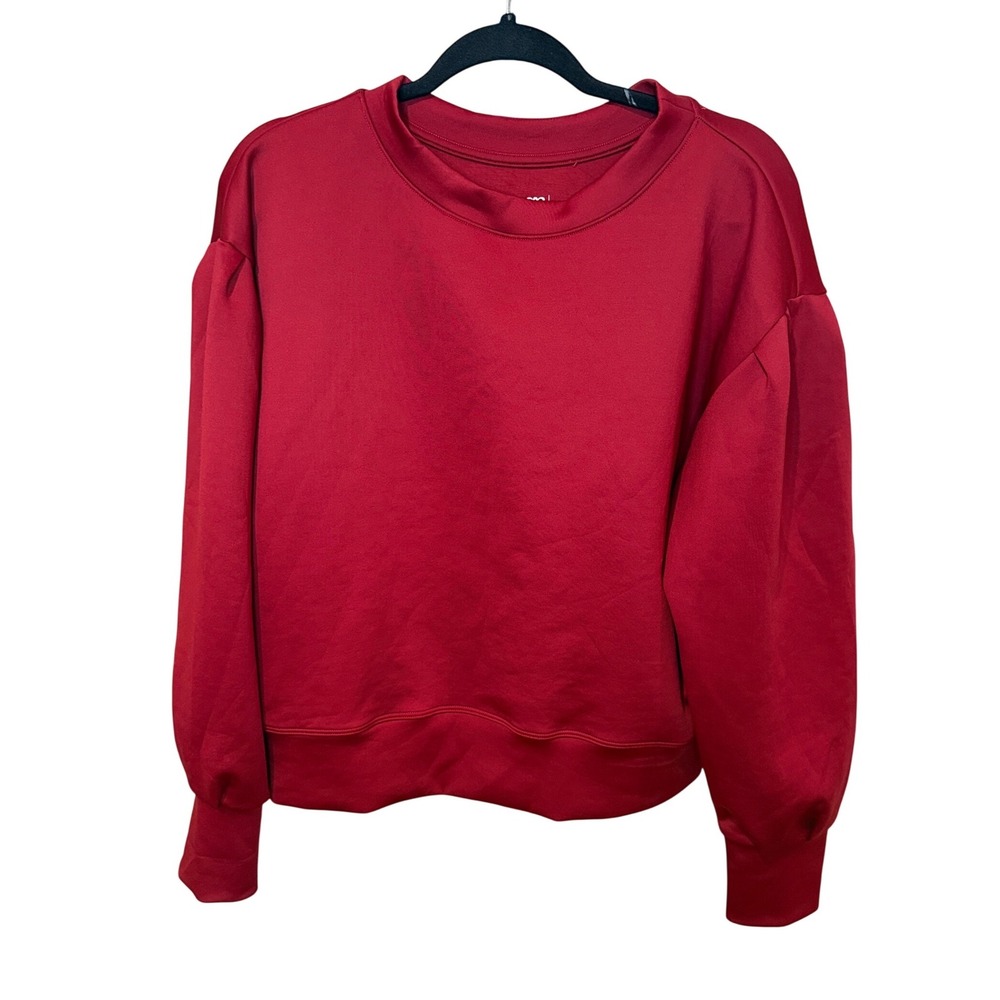 Albion NWT Puff Sleeve Neo Crop Sweatshirt Wine Red XL